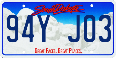 SD license plate 94YJ03