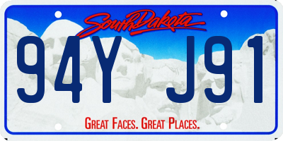 SD license plate 94YJ91