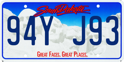 SD license plate 94YJ93
