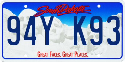 SD license plate 94YK93