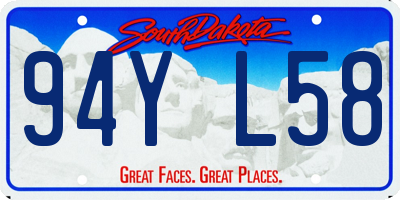 SD license plate 94YL58