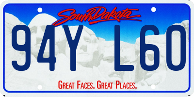 SD license plate 94YL60