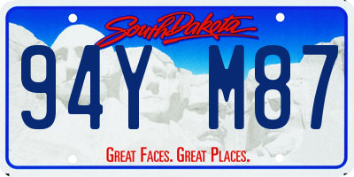 SD license plate 94YM87
