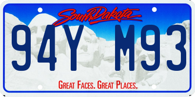 SD license plate 94YM93