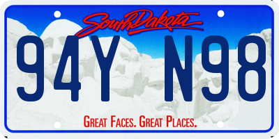 SD license plate 94YN98