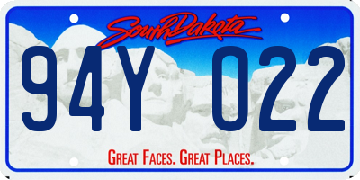 SD license plate 94YO22