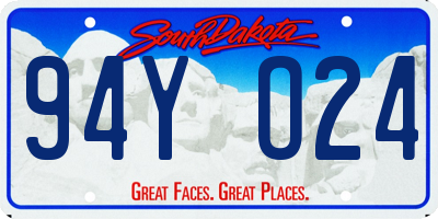 SD license plate 94YO24