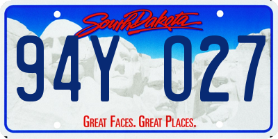 SD license plate 94YO27