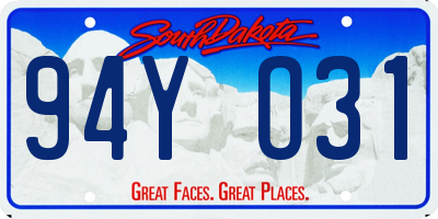 SD license plate 94YO31