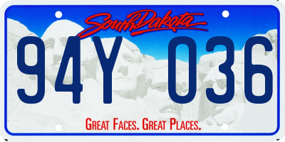SD license plate 94YO36