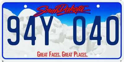 SD license plate 94YO40