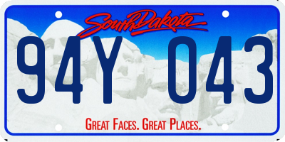 SD license plate 94YO43