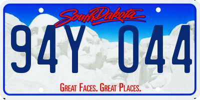 SD license plate 94YO44