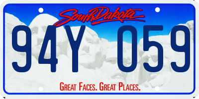 SD license plate 94YO59