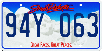 SD license plate 94YO63
