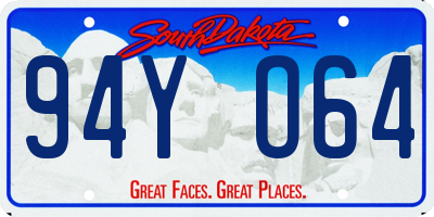 SD license plate 94YO64