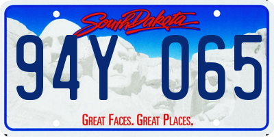 SD license plate 94YO65