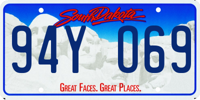 SD license plate 94YO69