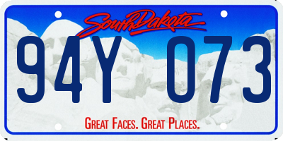 SD license plate 94YO73