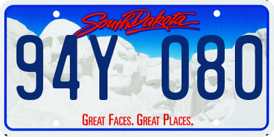 SD license plate 94YO80
