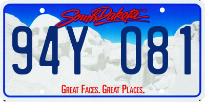 SD license plate 94YO81