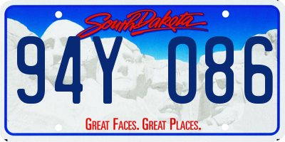 SD license plate 94YO86