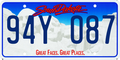 SD license plate 94YO87
