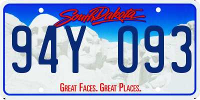 SD license plate 94YO93