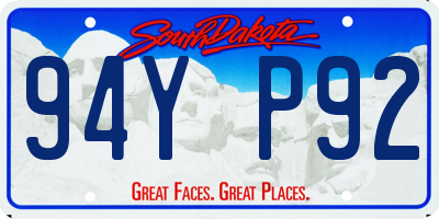 SD license plate 94YP92