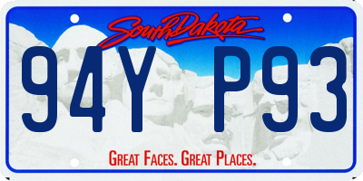 SD license plate 94YP93