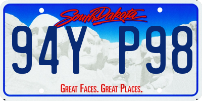 SD license plate 94YP98