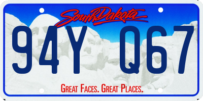 SD license plate 94YQ67