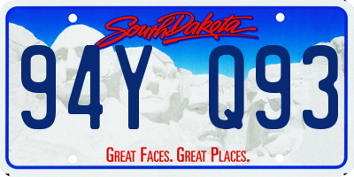 SD license plate 94YQ93