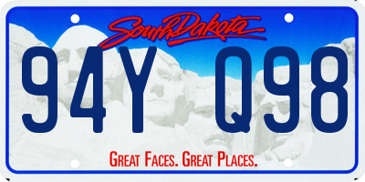 SD license plate 94YQ98