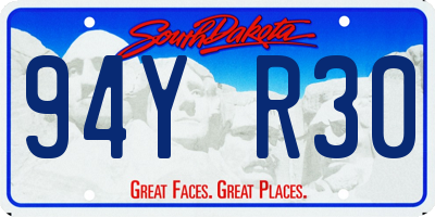 SD license plate 94YR30