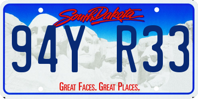 SD license plate 94YR33