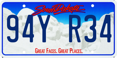 SD license plate 94YR34