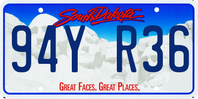 SD license plate 94YR36
