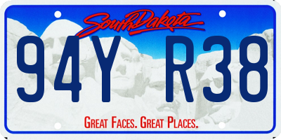 SD license plate 94YR38