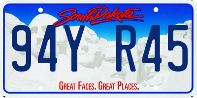 SD license plate 94YR45