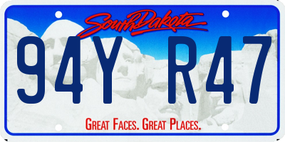 SD license plate 94YR47