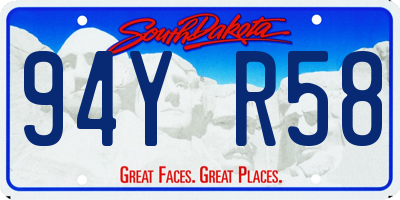 SD license plate 94YR58