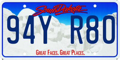 SD license plate 94YR80