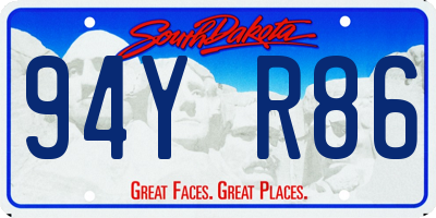 SD license plate 94YR86