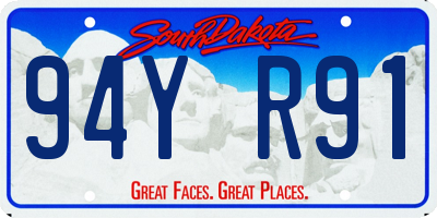 SD license plate 94YR91