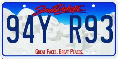 SD license plate 94YR93