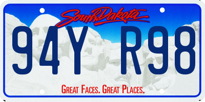 SD license plate 94YR98