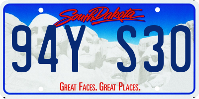 SD license plate 94YS30