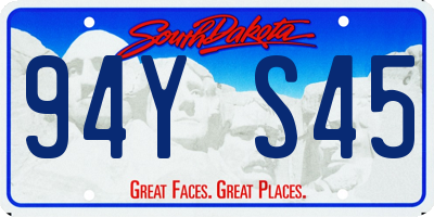 SD license plate 94YS45