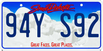 SD license plate 94YS92